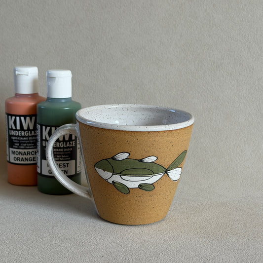 Fish Mug | Orange & Teal