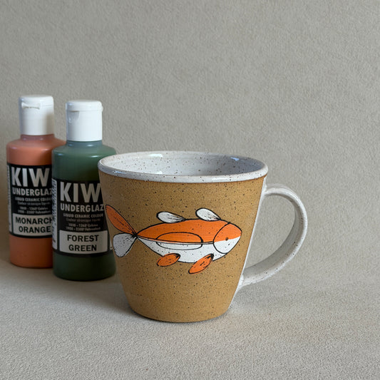 Fish Mug | Orange & Teal